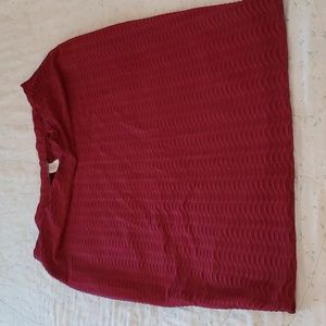 Double Click, Size 3x, Burgundy/wine, textured fitted straight skirt